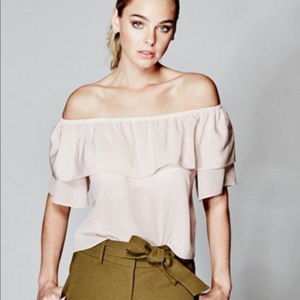 New Guess Janice off shoulder Ruffle sleeve S - Picture 1 of 2